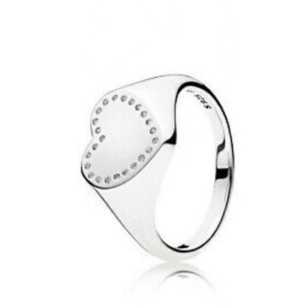 Pandora Silver Signet Heart Ring 🤍